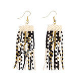 Adaline Mixed Patterns Beaded Fringe Earrings