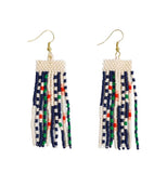 Adaline Mixed Patterns Beaded Fringe Earrings