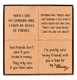 Friend-zy Cork Laser Etched Coaster Gift Box Set