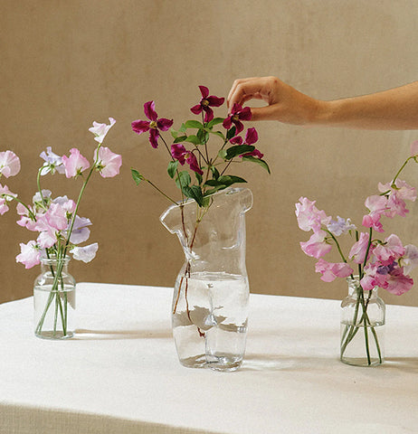 Transparent Glass Body Vase