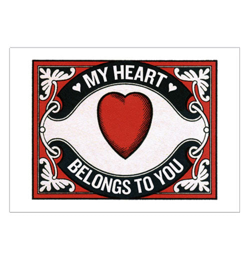 Heart Matchbox Label - Anniversary Card