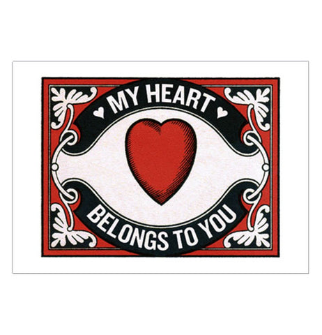 Heart Matchbox Label - Anniversary Card