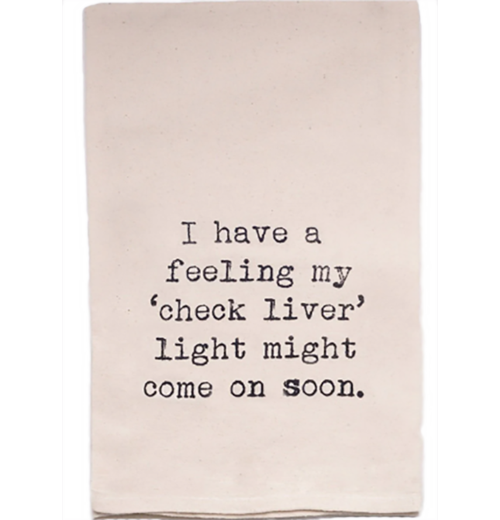 Check Liver Light Tea Towel