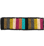 Muted Stripe Beaded Barrette