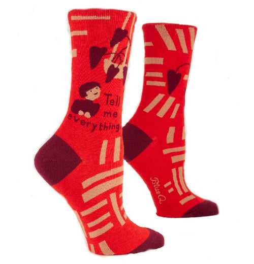 "Tell Me Everything" Crew Socks