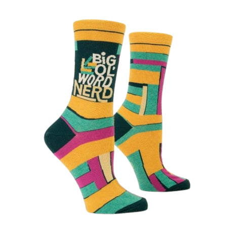 "Big Ol' Word Nerd" Crew Socks