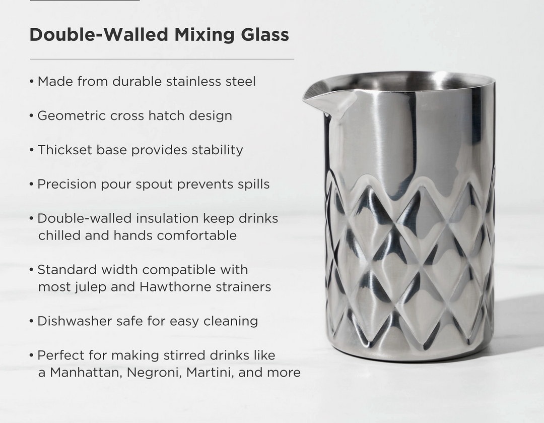 Admiral Polished Stainless Steel Double Walled Mixing Glass