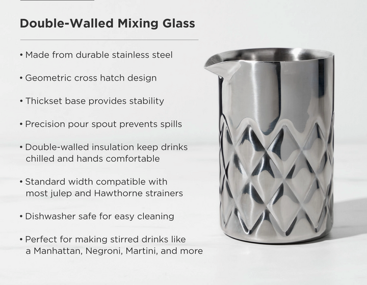 Admiral Polished Stainless Steel Double Walled Mixing Glass