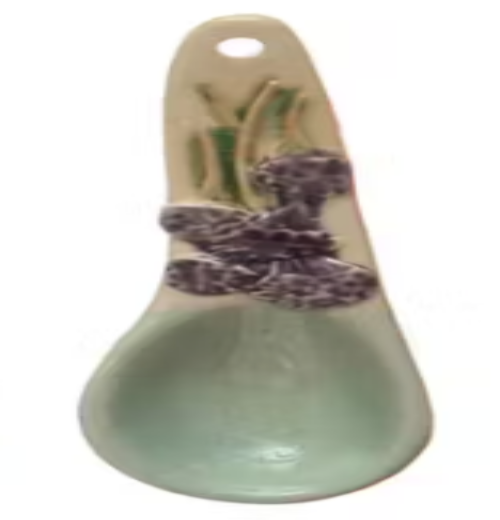 Stoneware Spoon with Floral Design
