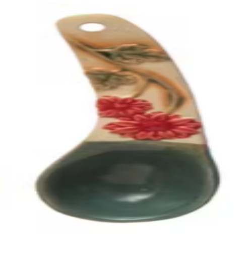 Stoneware Spoon with Floral Design