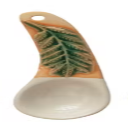 Stoneware Spoon with Floral Design