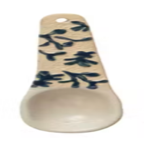 Stoneware Spoon with Floral Design