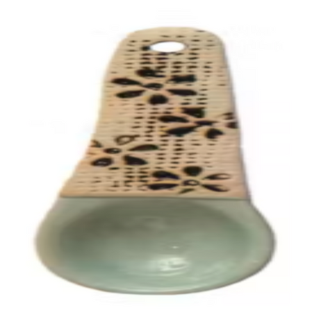 Stoneware Spoon with Floral Design