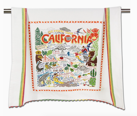 California Hand-Embroidered Dish Towel