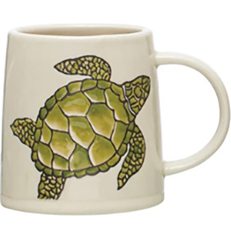 Stoneware Mug With Sea Life Image