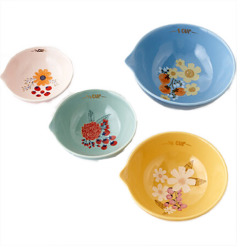 Set of 4 Berries And Florals Measuring Cups