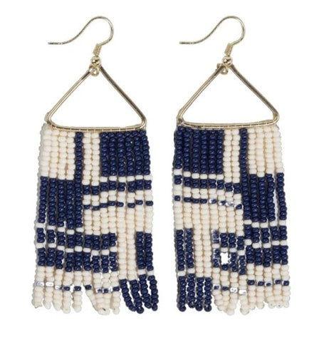 Whitney Shifting Blocks Beaded Fringe Earrings