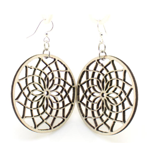 Dreamcatcher Earrings Black Satin