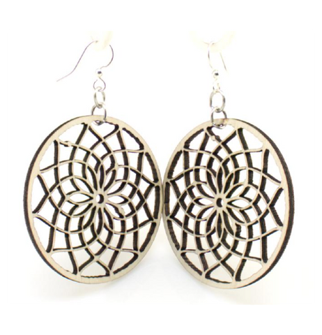 Dreamcatcher Earrings Black Satin