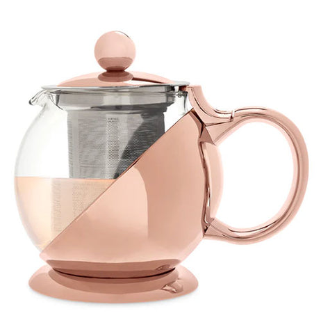 Shelby Glass and Rose Gold Teapot