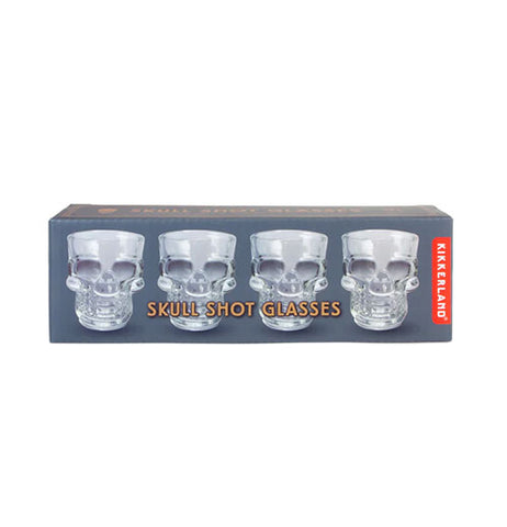 set of 4 skull shot glasses