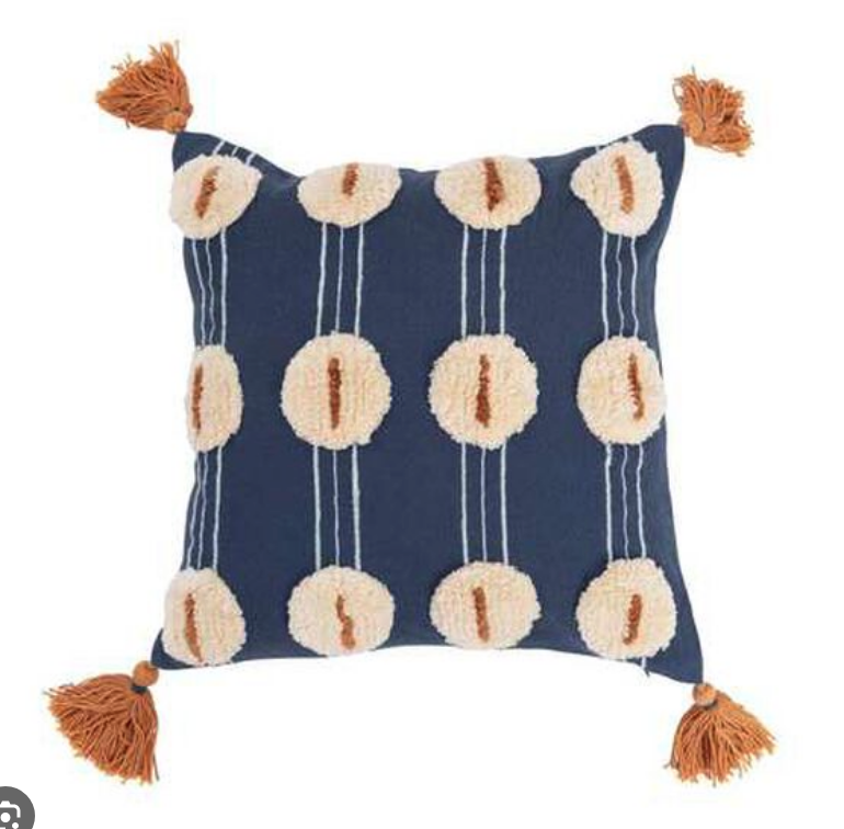 Square Woven Embroidered Pillow