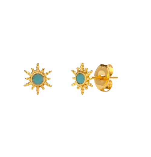 Starburst Stud Earrings: Turquoise