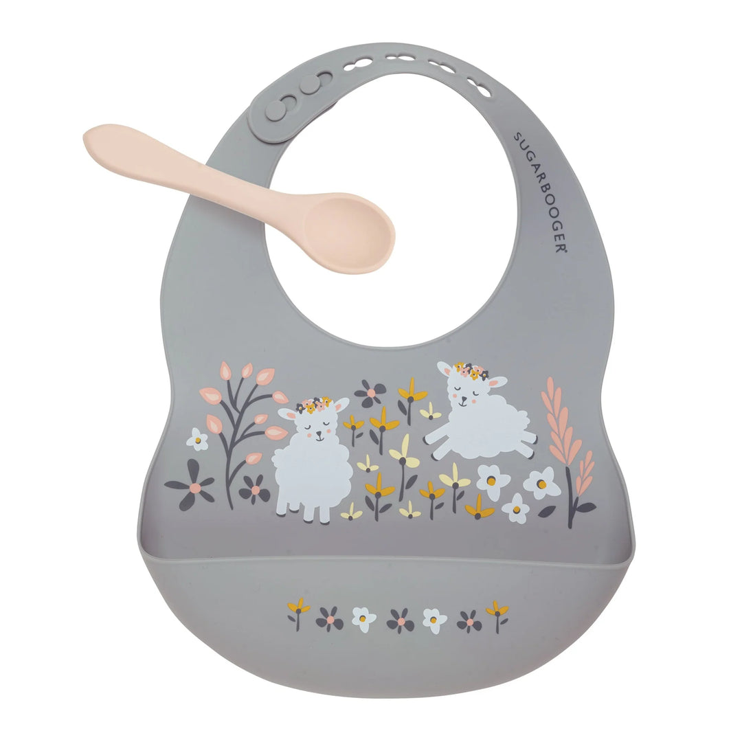 Fresh &amp; Messy Bib &amp; Spoon Set Lily the Lamb