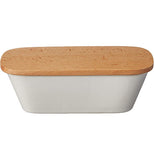 Blank Ceramic and Beechwood Butter Dish