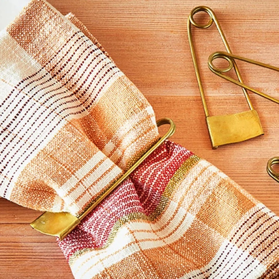 Safety Pin Napkin Rings, Set of 4