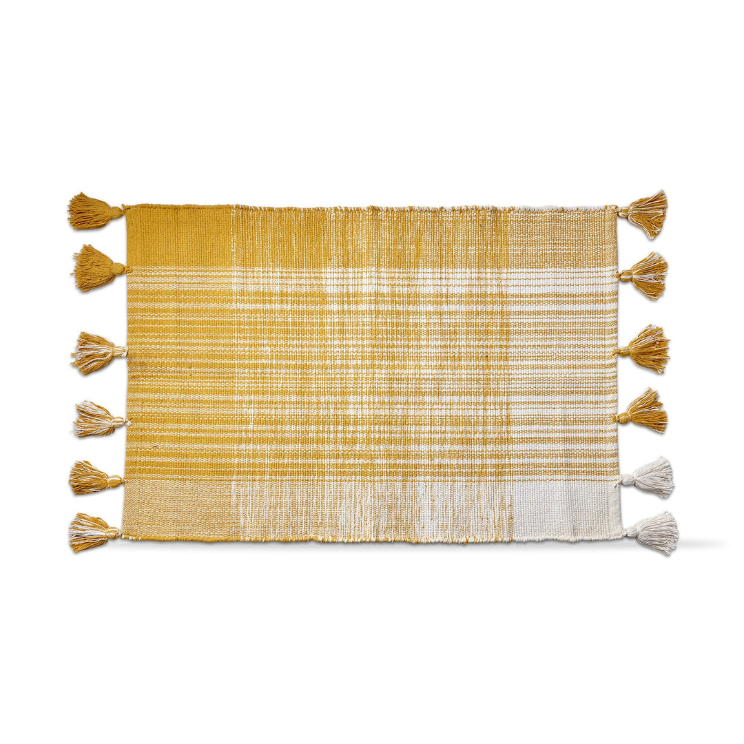 Tassel Plaid Rug Yellow