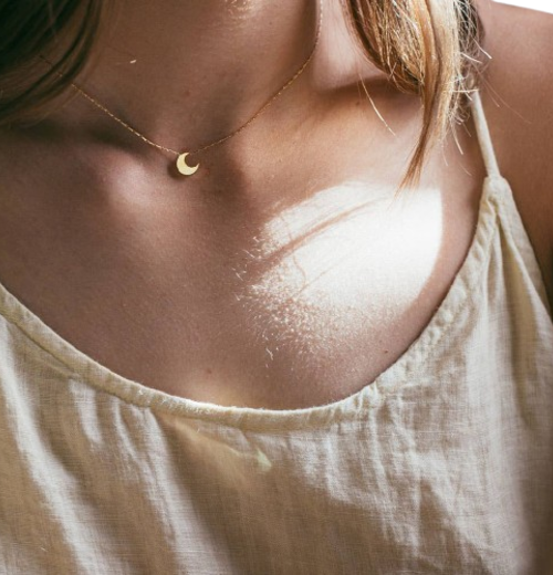 Tiny Crescent Moon Necklace