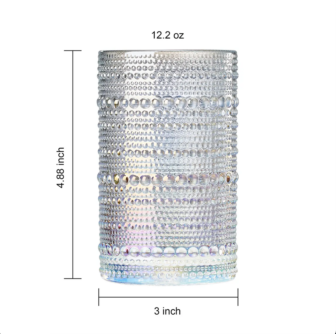 Hobnail Iridescent Beaded Highball Tumbler Glass