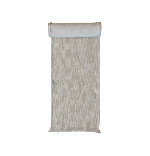 Shimmery Gold Woven Cotton Slub Table Runner