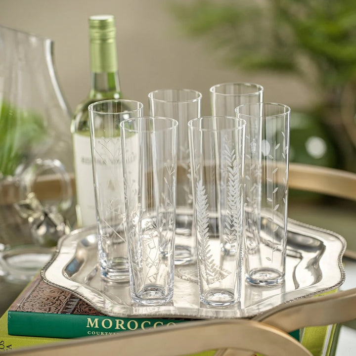 Flora Etched Stemless Champagne Flute