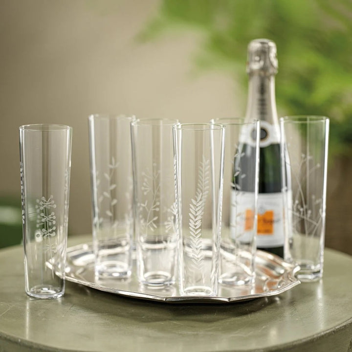 Flora Etched Stemless Champagne Flute