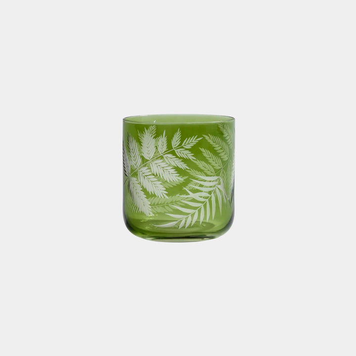 Fern Leaf Rocks Glass