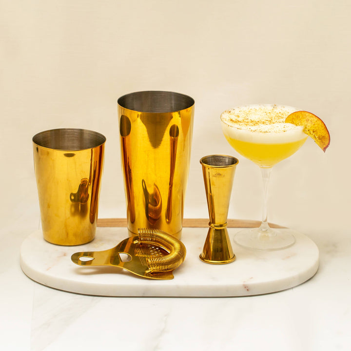 Craft Cocktail Bar Set, Gold (4 Piece)