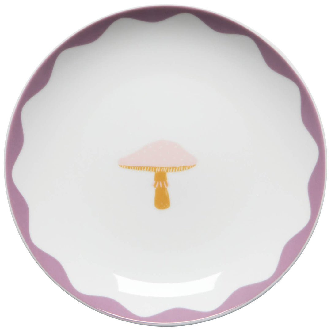 Mushroom Gems Appetizer Plates Set of 4: Off-White