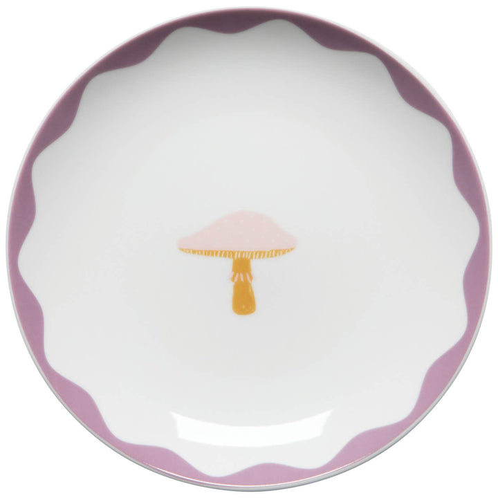 Mushroom Gems Appetizer Plates Set of 4: Off-White