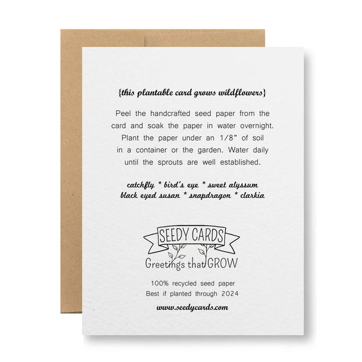 Plantable Greeting Card - Orange Poppy "Happy Birthday"