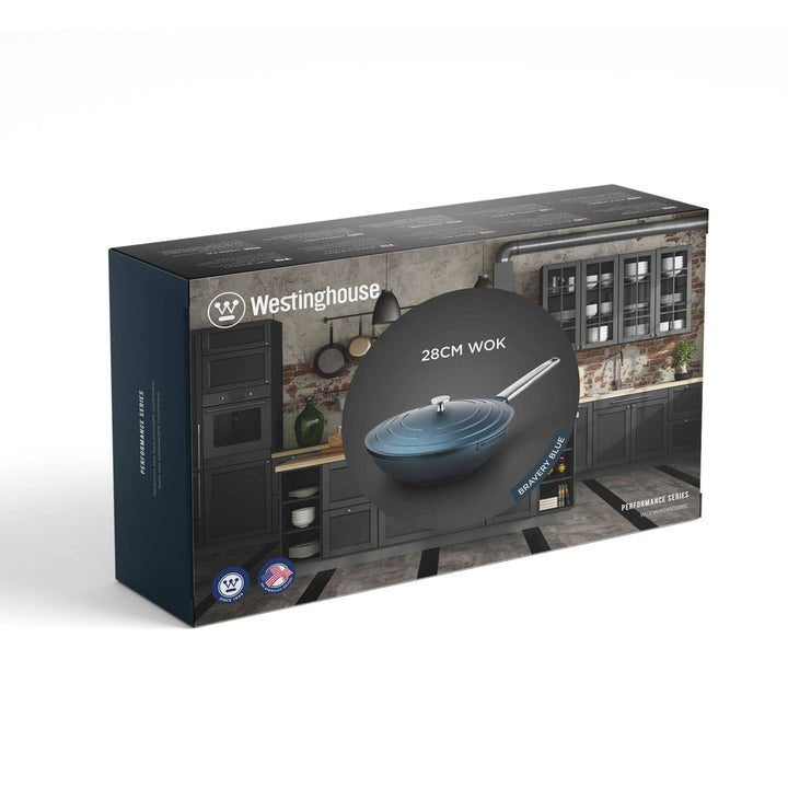 Westinghouse 11-Inch Wok with Lid - Performance Series: Blue