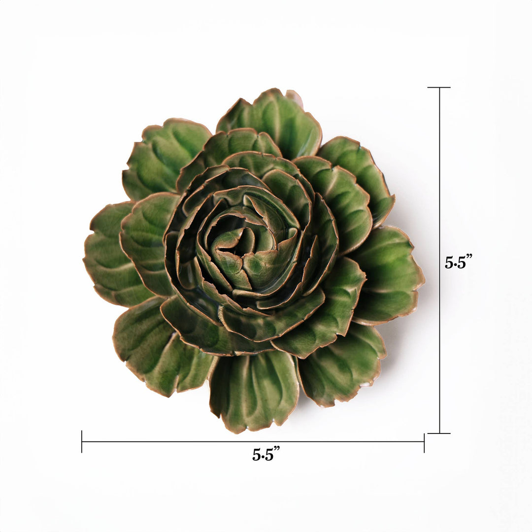 Hand Made Ceramic Wall Flower: Caramel