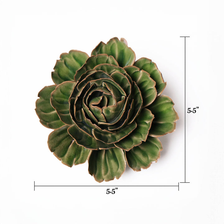 Hand Made Ceramic Wall Flower: Caramel