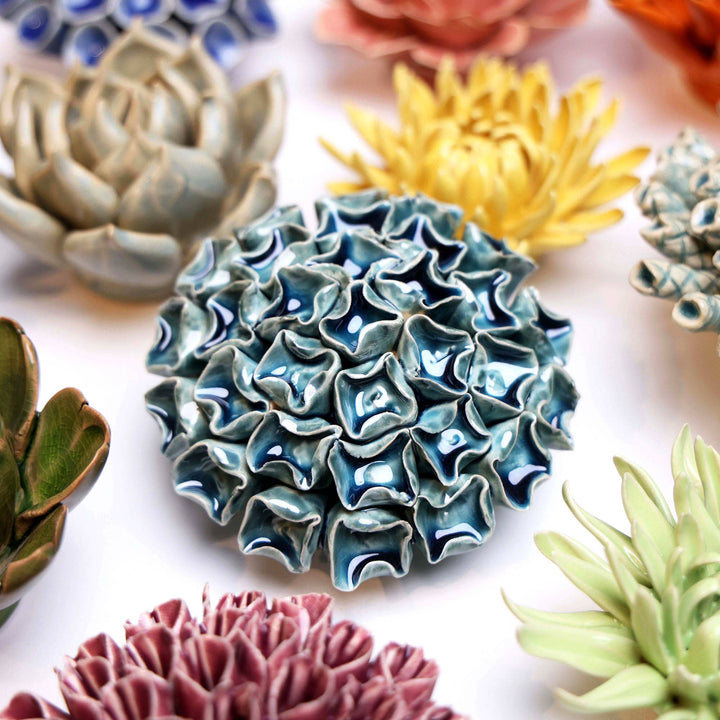 Ceramic Flower &amp; Faux Succulent Collection 12: Rose Pink