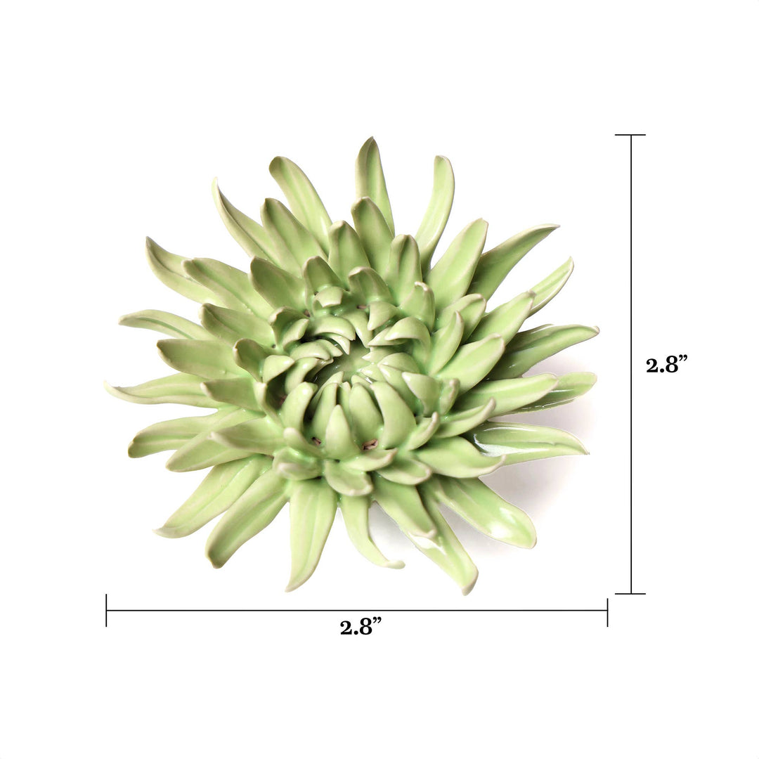 Ceramic Flower &amp; Faux Succulent Collection 12: Medium Teal