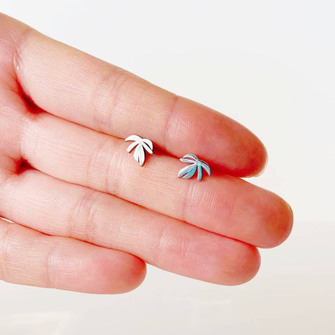 Rhaphidophora Decursiva Plant Studs | Hypoallergenic: Stainless Steel