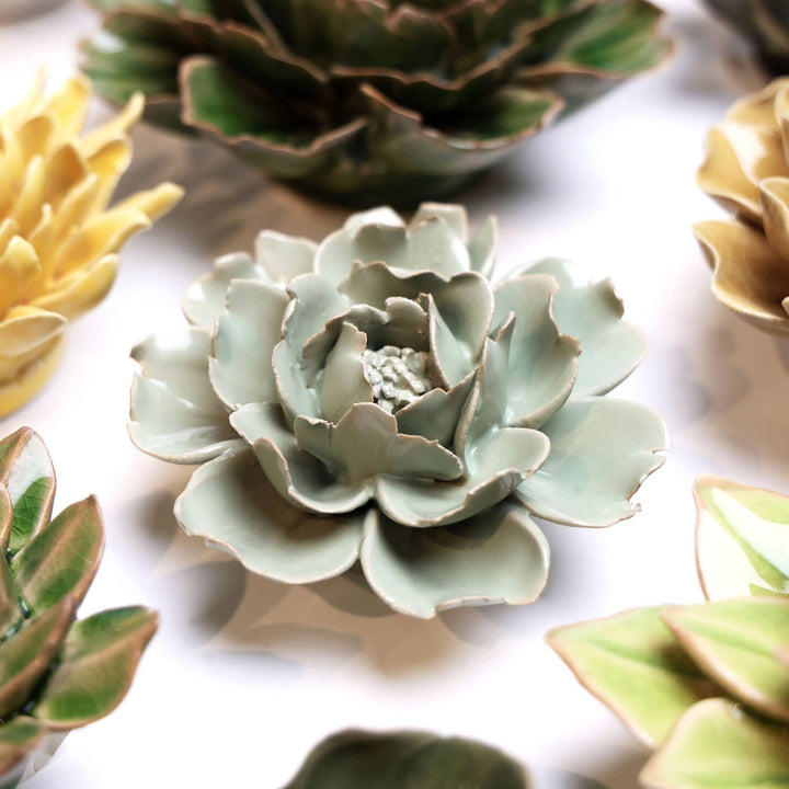 Hand Made Ceramic Wall Flower: Caramel