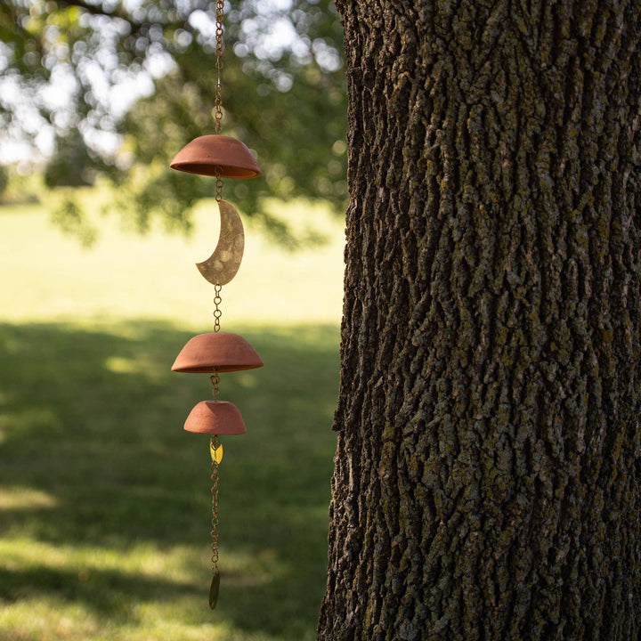 Moon Brass Terracotta &amp; Metal Hanging Wall Accent