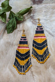 Beaded Handwoven Embellished Woodland Earrings (Midnight)